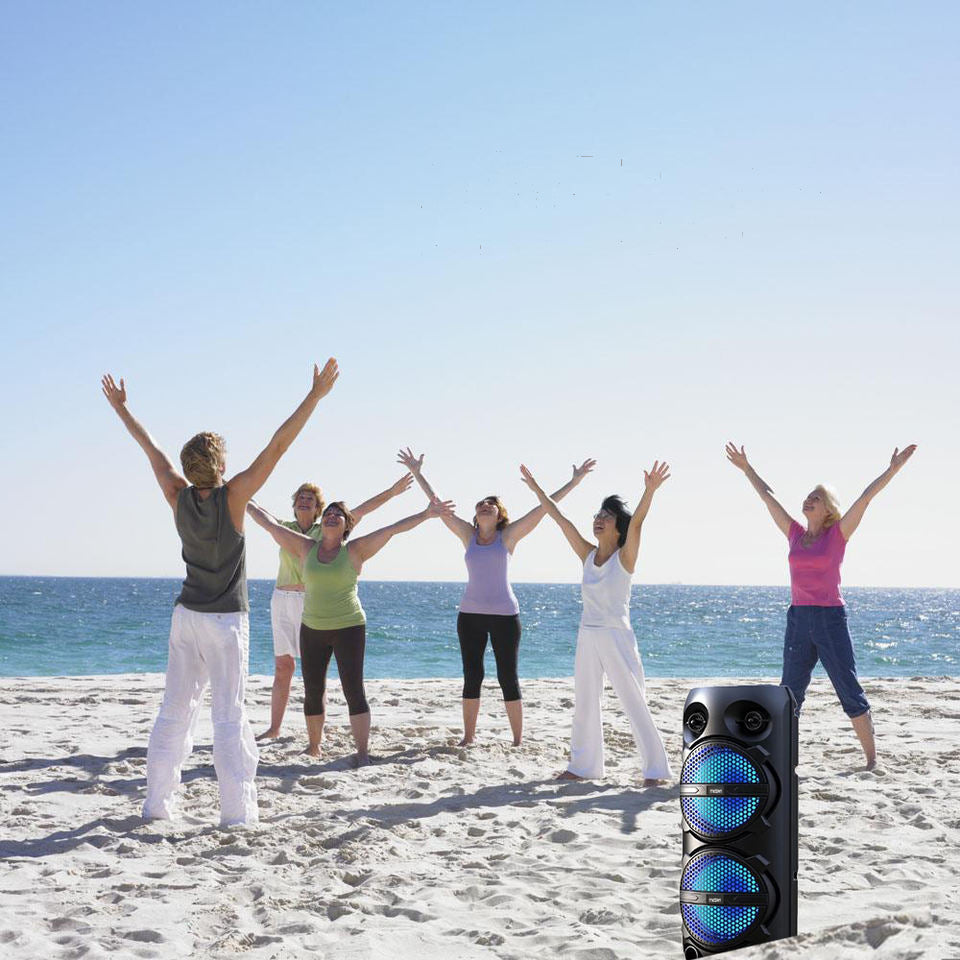 Dual 6.5Inch Party Outdoor Portable Tws Karaoke Speaker With Microphone