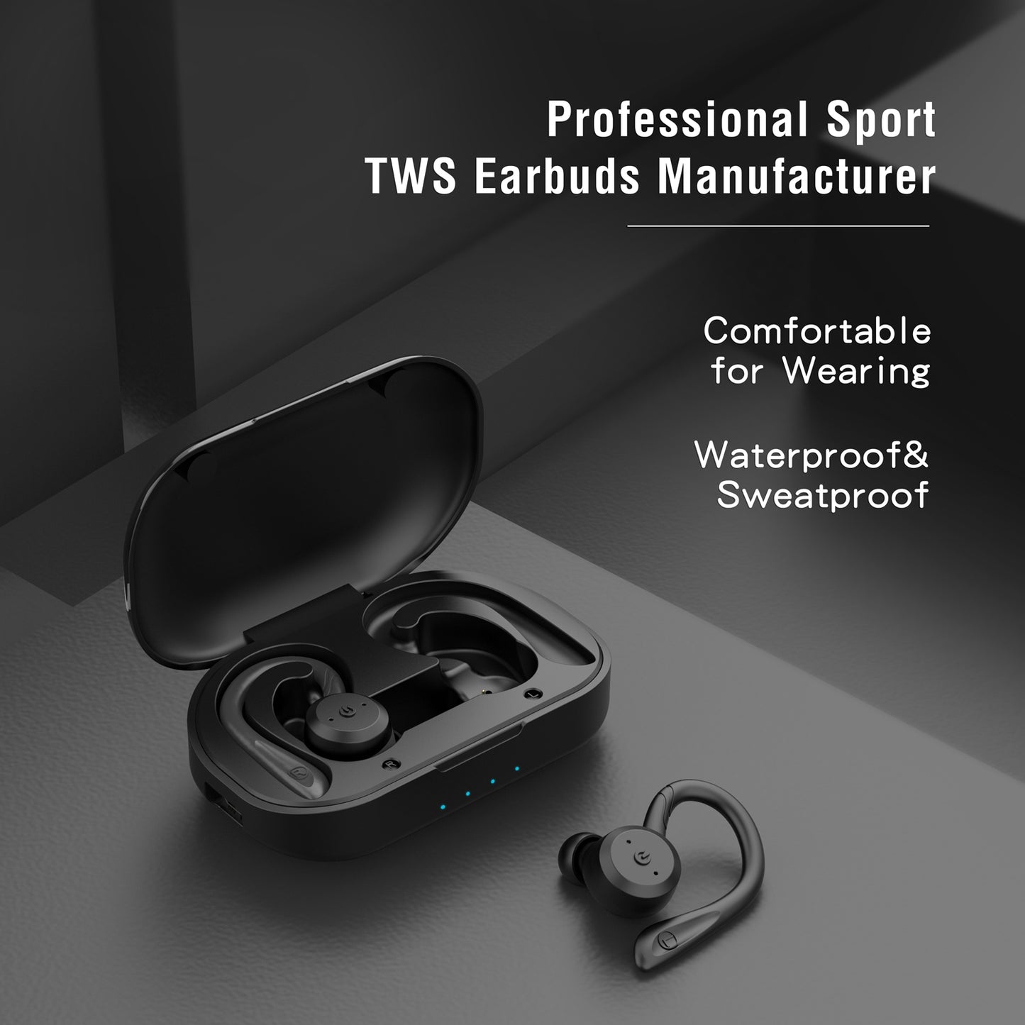 650mAh Shenzhen Metrn IPX7 TWS wireless earbuds IPX7 for sports