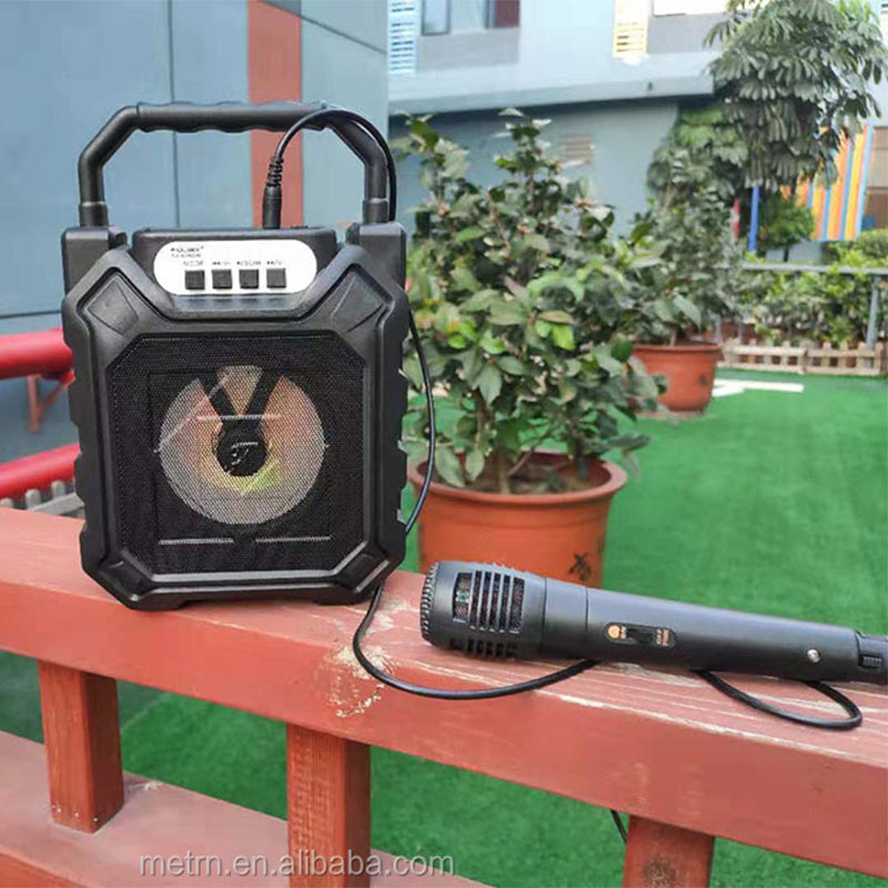 Professional Small Portable Led Light Karaoke Speaker For FM Radio